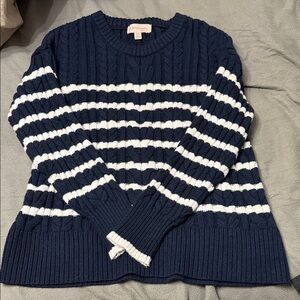 Philosophy Navy and White Striped Sweater